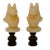 Anubis Egyptian Calcite Mineral Lamp Finials on Bronze Hardware - a Pair For Sale