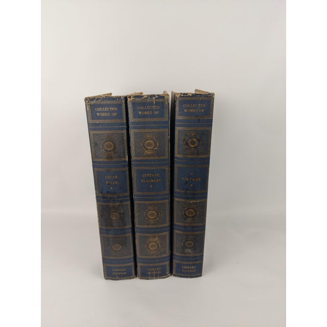 1940s Greystone Press Collected Works Library Books in Blue & Gold, Set of 3 For Sale - Image 12 of 14