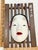 Japanese Vintage Japanese Gōshō Ko-Omote Noh Ceramic Mask on Wood Wall Plaque For Sale - Image 3 of 10