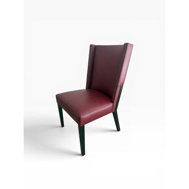 Set of 10 Joseph Jeup Modern Burgundy Leather Dining ChairsR For Sale - Image 10 of 10