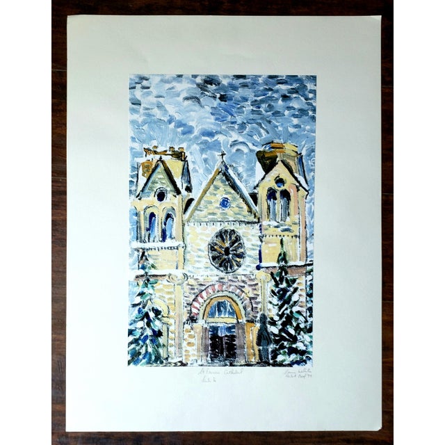 1995 St. Francis Cathedral by Spencer Walaitis Fine Art Proof Print, Vintage Signed For Sale - Image 16 of 16