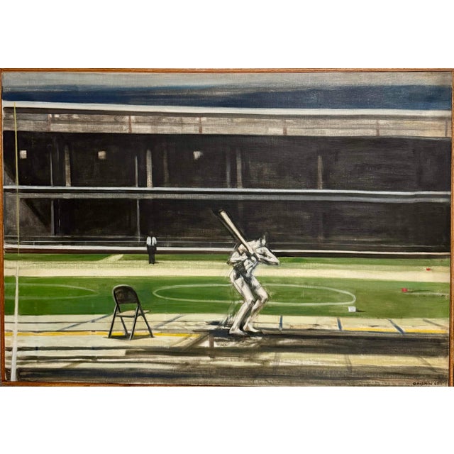 Sidney Goodman, Large American Modernist Oil Painting Baseball Game the Tryout Sidney Goodman, 1965 For Sale - Image 14 of 18