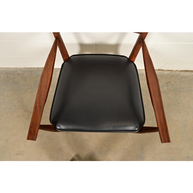 Wood Paul McCobb for Directional Mid-Century Modern Sculpted Walnut Cane Back Armchairs, Pair For Sale - Image 7 of 13