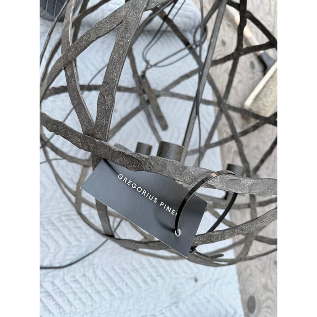 A rare custom Gregorius Pineo Kepler chandelier, created as a sculptural composition of three graduated lanterns rather...
