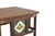 This Vintage Indian Teakwood Side Table is constructed from solid teakwood, featuring decorative ceramic tile insets...