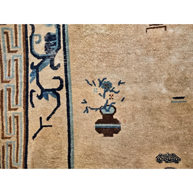 19th Century Chinese Peking Rug, Handwoven Wool, Good Fortune Symbols, 8' x 11' For Sale - Image 16 of 18