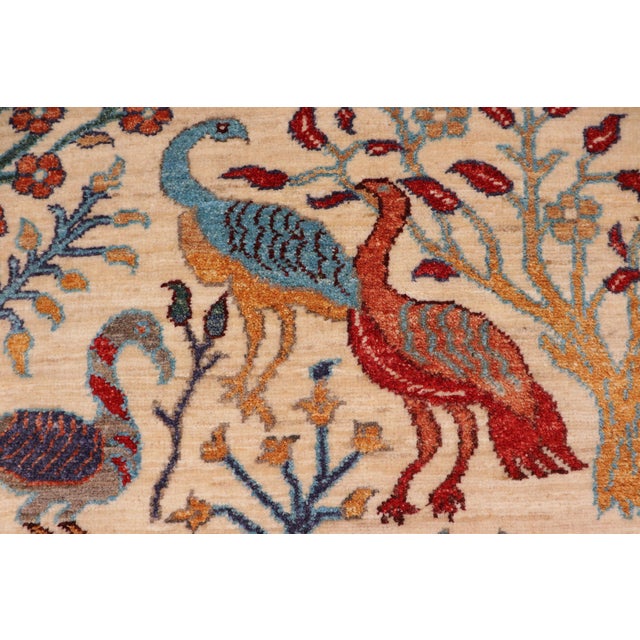 1990s Beautiful Ziegler Beige/Blue Wool Runner Rug- 2'0'' X 4'11'' For Sale - Image 5 of 10