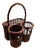 Vintage Rattan and Wicker Wine and Picnic Basket For Sale