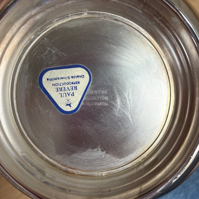 Silver 1970s Paul Revere Silverplate 10" Bowl by Oneida For Sale - Image 8 of 10