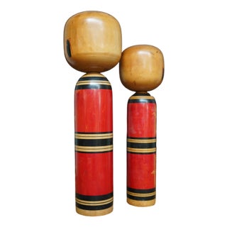 Vintage Traditional Kokeshis by Kawamura Shoji, Japan, 1960s, Set of 2 For Sale