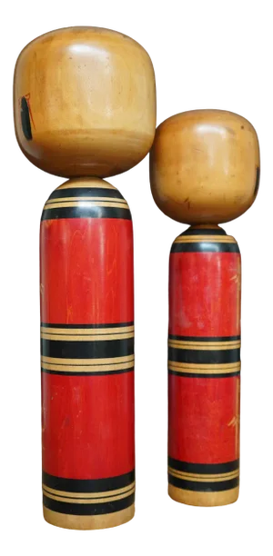 Vintage Traditional Kokeshis by Kawamura Shoji, Japan, 1960s, Set of 2