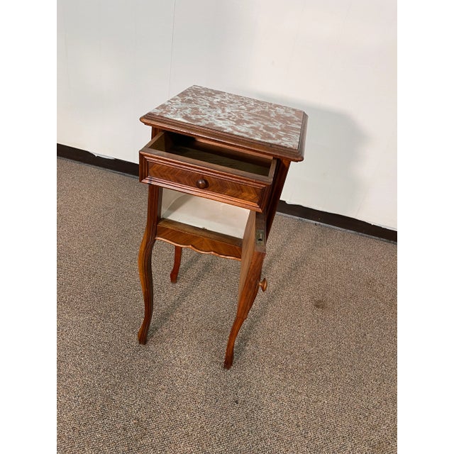 Early 20th Century French Marble Top Nightstand With Marble Interior For Sale - Image 12 of 13
