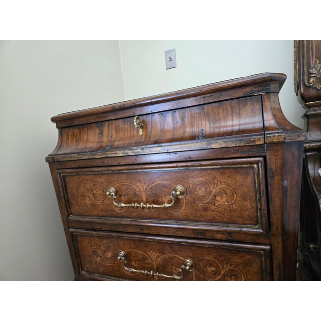 Marge Carson Verona Marble Top Carved Nightstand With Drawers For Sale In Philadelphia - Image 6 of 11