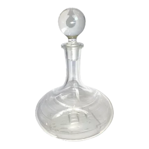 Vintage Etched Glass Ship Decanter Toscany Romania 1960s
