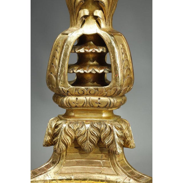19th Century Louis XIV Gilded Wood Tripod Column, 1850s For Sale - Image 12 of 18