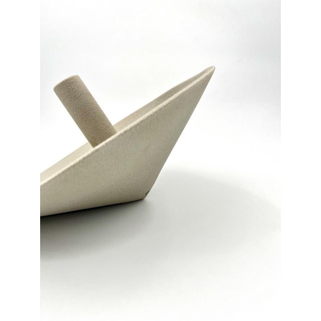 Ceramic Vintage Beige Ceramic Spindle Solifloer Vase by Lineasette, Italy, 1980s For Sale - Image 7 of 11