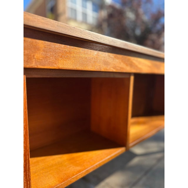 Danish Mid Century Modern Teak Executive Desk by Domino Møbler C 1960s For Sale In New York - Image 6 of 9