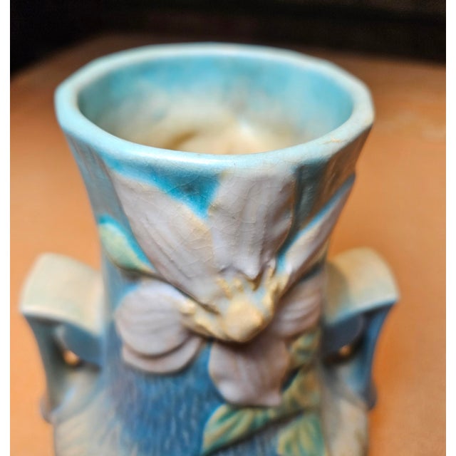 Ceramic Roseville Pottery Clematis Vase For Sale - Image 7 of 10