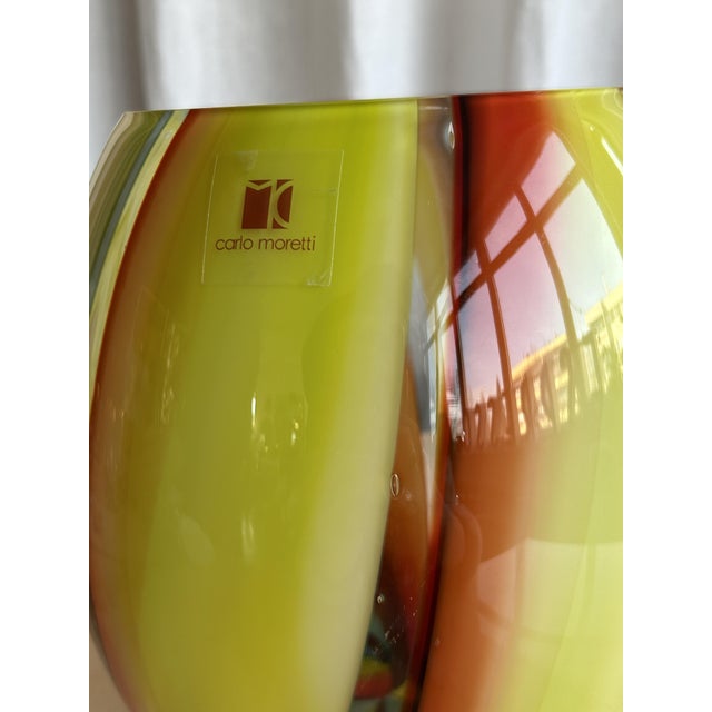 1980s Modern Striped Murano Glass Vase by Carlo Moretti, Italy, 1980s For Sale - Image 5 of 11