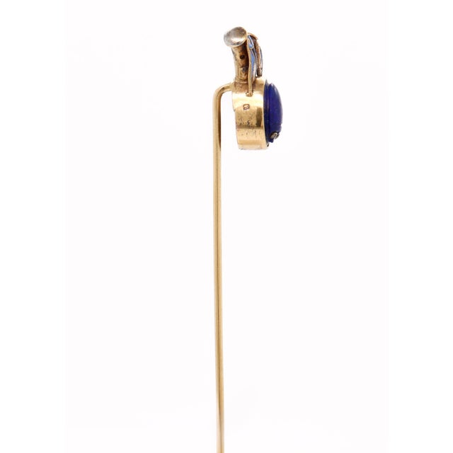 Metal Carl Bacher Austrian Egyptian Revival Gold & Enamel Scarab Beetle Stickpin For Sale - Image 7 of 11