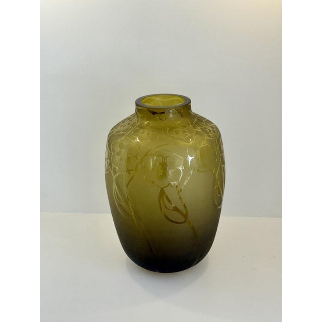 Glass Italian Gold Yellow Glass Vase by Richard Rooze For Sale - Image 7 of 13