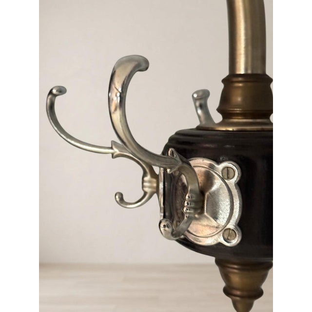 Mid-Century Modern Mid-Century Wooden Coat Rack with Metal Hooks For Sale - Image 3 of 10