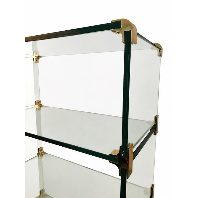 Transparent Leon Rosen for Pace Waterfall Glass and Brass Shelving Unit. For Sale - Image 8 of 9