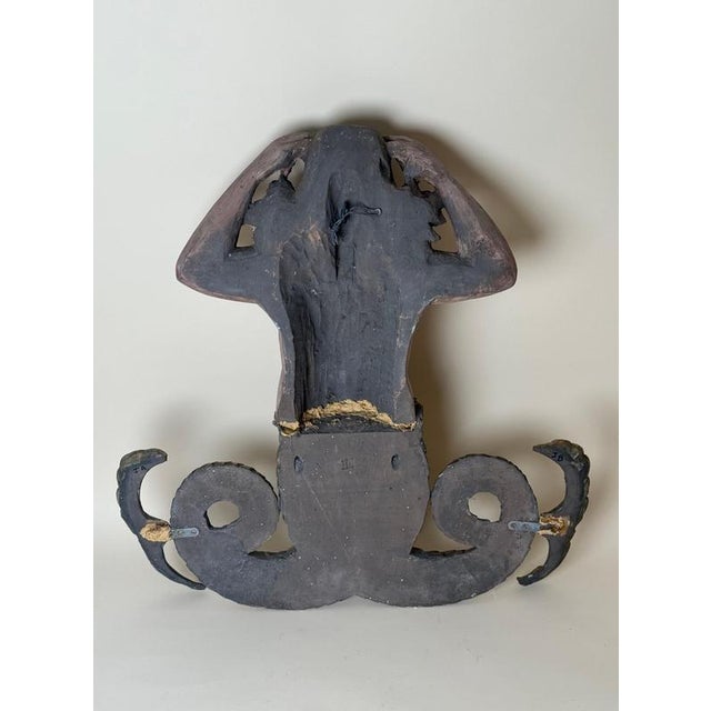 Large Mid-Century Mermaid Wall Relief Sculpture with Hand-Painted Polychrome Gilt, 1950s For Sale - Image 15 of 18
