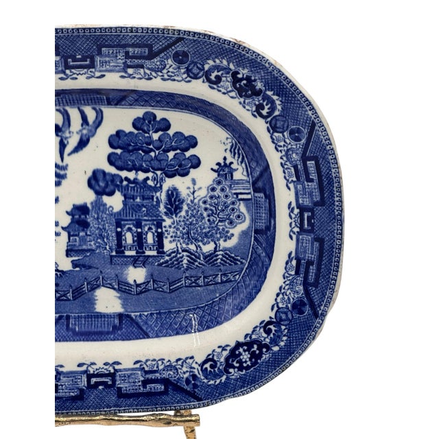 Mid 20th Century Mid 20th Century Ridgway Blue Willow Platter For Sale - Image 5 of 12