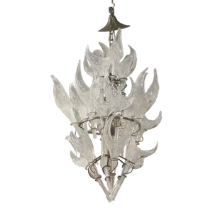 Mid-Century Modern Italian Hand-Blown Murano Glass Chandelier