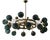 Art Deco Style Green Murano Glass and Brass Sputnik Chandelier, 2000 For Sale