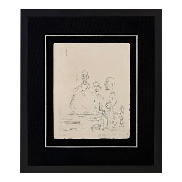 Alberto Giacometti, Sculptures Dans l'Atelier (Lust 185), Rare Hand Signed Etching, 1964 For Sale