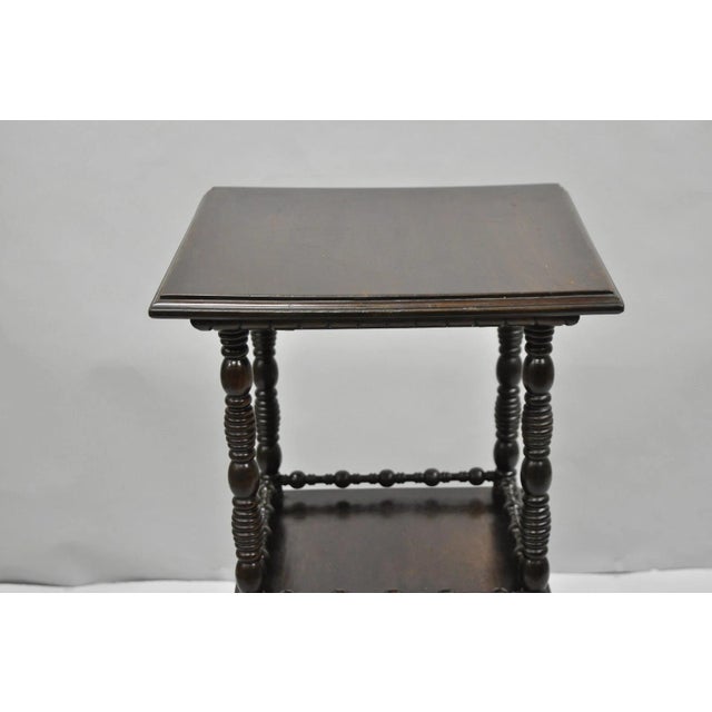 Brown Antique American Empire Mahogany Carved Paw Foot 3 Tier Plant Stand Side Table For Sale - Image 8 of 15