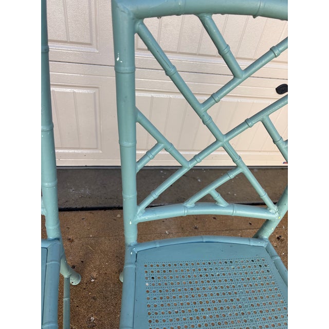 Vintage Chinoiserie Patio Dining Chairs by Meadowcraft For Sale - Image 11 of 12