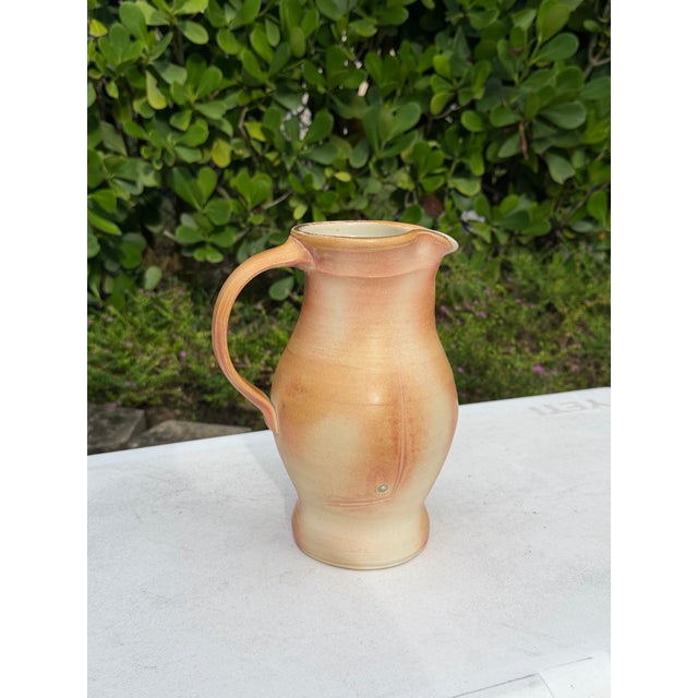 Vintage Handcrafted Studio Pottery Glazed Pitcher For Sale - Image 10 of 11