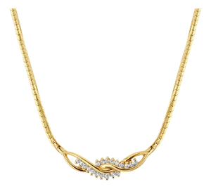 Infiniti Diamond Necklace with Beveled Snake Chain