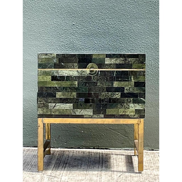 Vintage Stone and Metal Side Table For Sale - Image 12 of 12