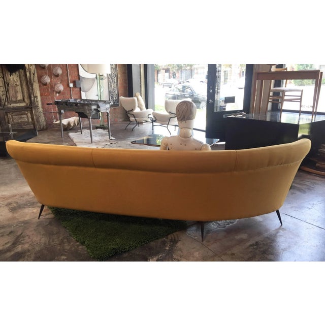 1950s Midcentury Italian Large Curved Sofa, 1950s For Sale - Image 5 of 10