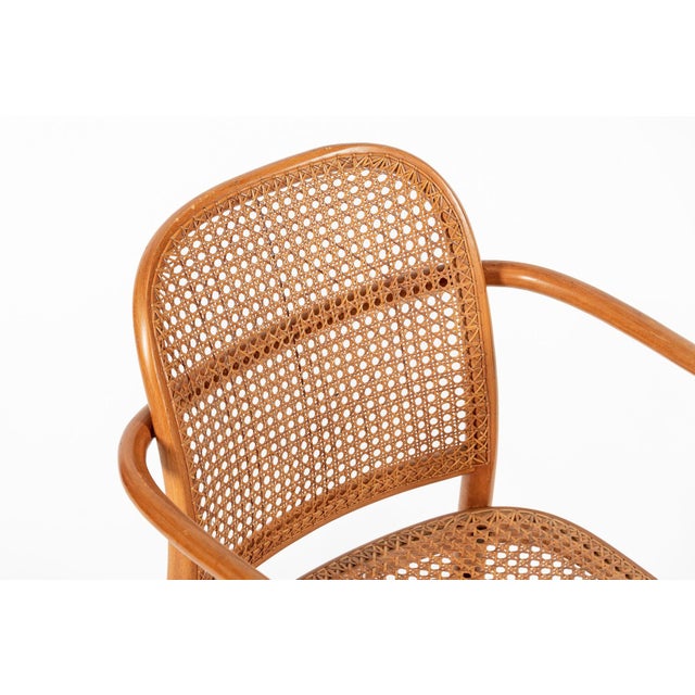 Vintage Bent Wood & Wicker Cafe Dining Chairs by Josef Hoffman for Ligna For Sale - Image 16 of 17
