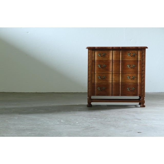 Small Brutalist Danish Oak Chest of Drawers, 1960s For Sale - Image 9 of 16