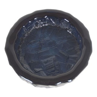 Swedish Cobolt Bowl by Göte Augustsson for Ruda Glasbruk, 1960s For Sale