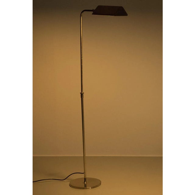 Wonderful vintage florian schulz reading lamp/floor lamp made or brass with beautiful patina. The height of the lamp is...