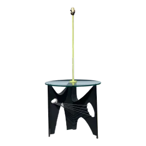 Harry Balmer Attributed Brutalist Floor Lamp, Side Table, Mid Century Modern