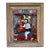 Vintage Folk Art Reverse Glass Painting of Christ With Chalice in Rustic Wood Frame For Sale