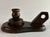 Vintage 1900s Wood Chamberstick/Finger Loop Candlestick Holder For Sale - Image 4 of 9