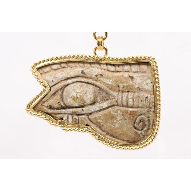 Eye of Horus Pendant W 21k Rope Trim & Bail For Sale - Image 10 of 11