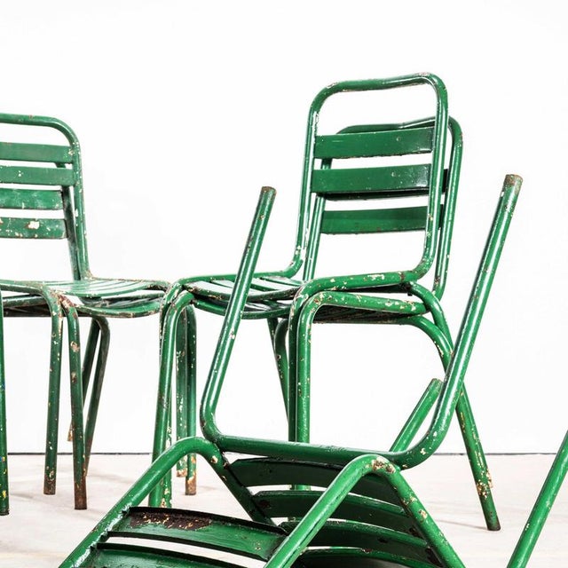 Metal French Green T2 Dining Chair from Tolix, 1950s For Sale - Image 7 of 10