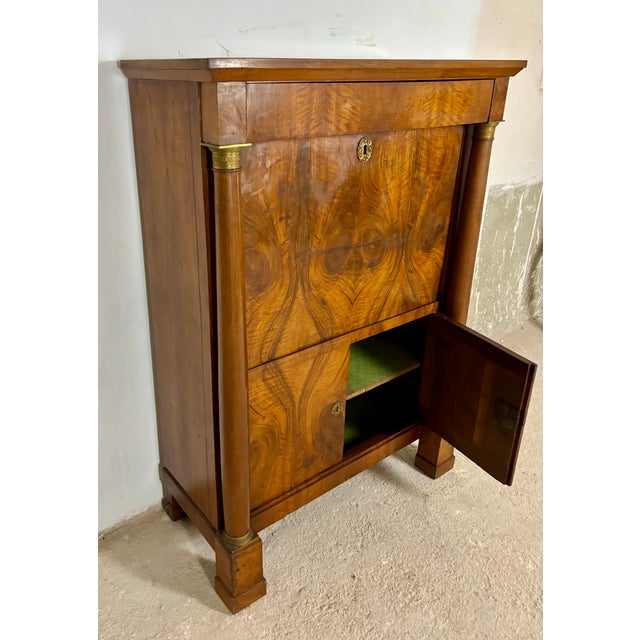 Large French Empire Walnut Secretaire, 1920 For Sale - Image 13 of 18