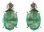 Natural Emerald Diamond Stud Earrings in 14k Yellow Gold- a Pair For Sale