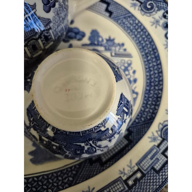 Churchill Late 20th Century Churchill Blue Willow 4-Piece Tea Set For Sale - Image 4 of 9